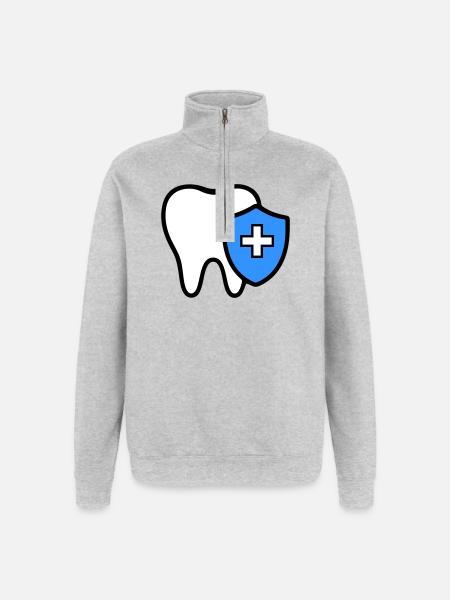 Tooth Icon Dentist - Quarter-Zip Sweatshirt - heather grey