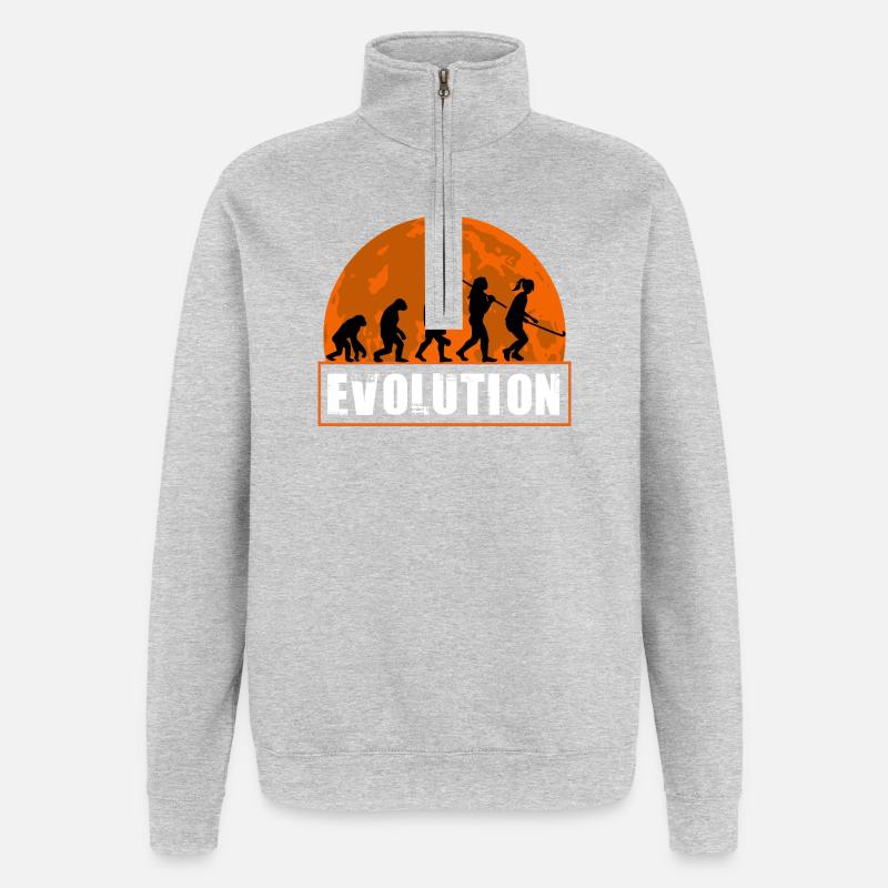 Field Hockey Evolution Silhouette Sunset - Quarter-Zip Sweatshirt - heather grey