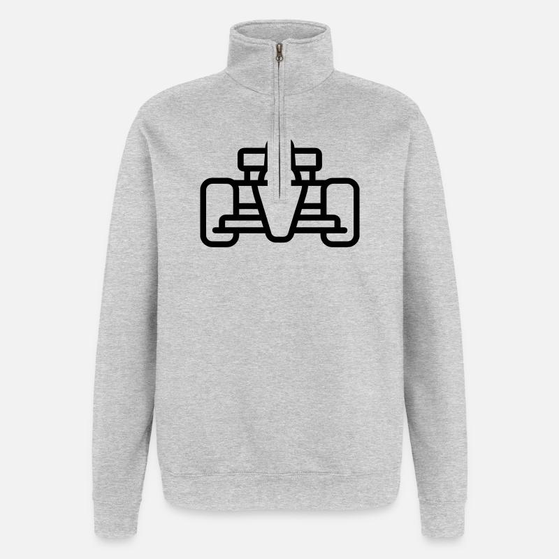 Rennwagen - Quarter-Zip-Sweatshirt - Grau meliert