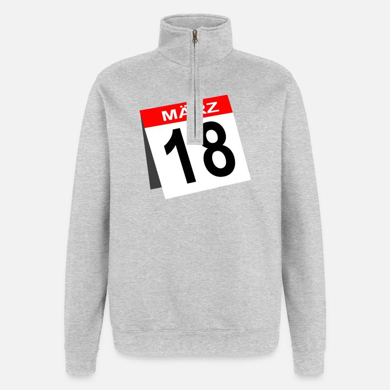 18th Birthday March Gift Calendar - Quarter-Zip Sweatshirt - heather grey