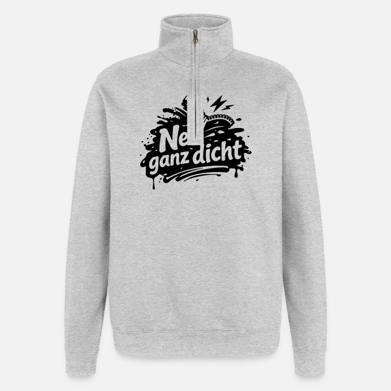 Net ganz dicht - Quarter-Zip-Sweatshirt - Grau meliert