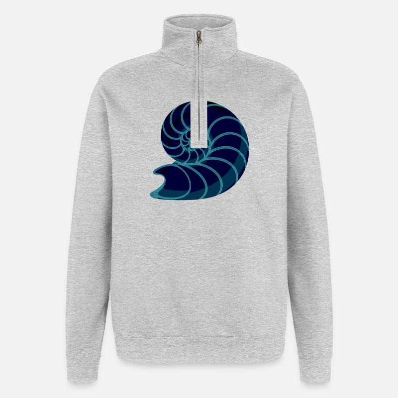 ammuniten, urzeit - Quarter-Zip-Sweatshirt - Grau meliert