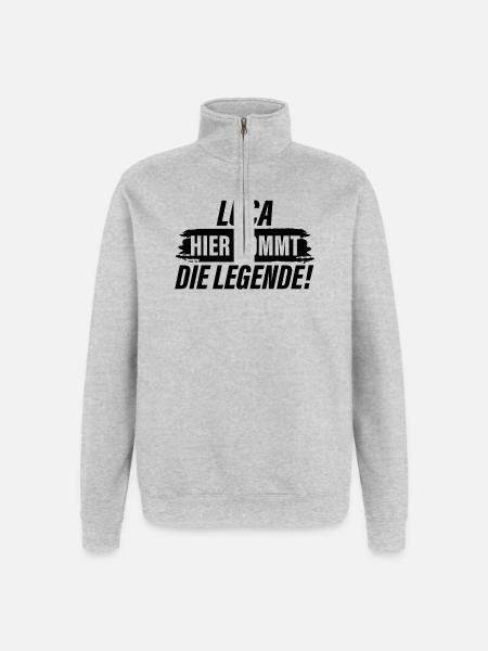 Luca – Here Comes the Legend - Quarter-Zip Sweatshirt - heather grey