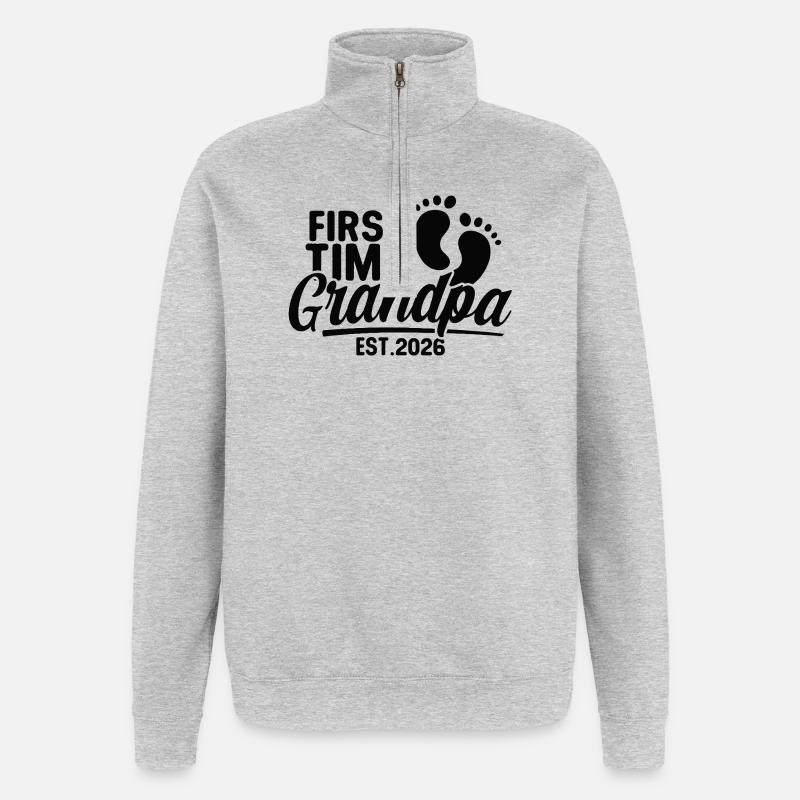 Opa 2026 - Stolzer Opa - Geschenkidee - Quarter-Zip-Sweatshirt - Grau meliert