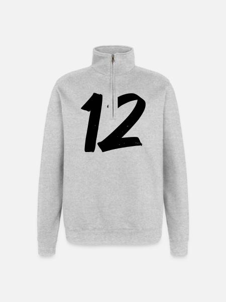 22 - Sweat à zip 1/4 - gris chiné