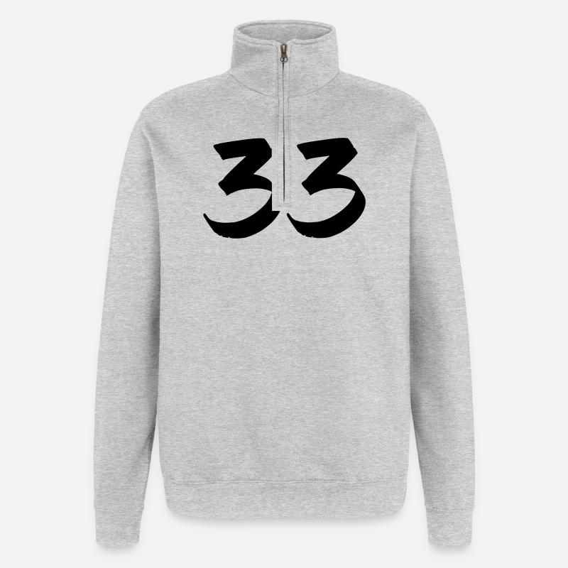 33 - Sweat à zip 1/4 - gris chiné