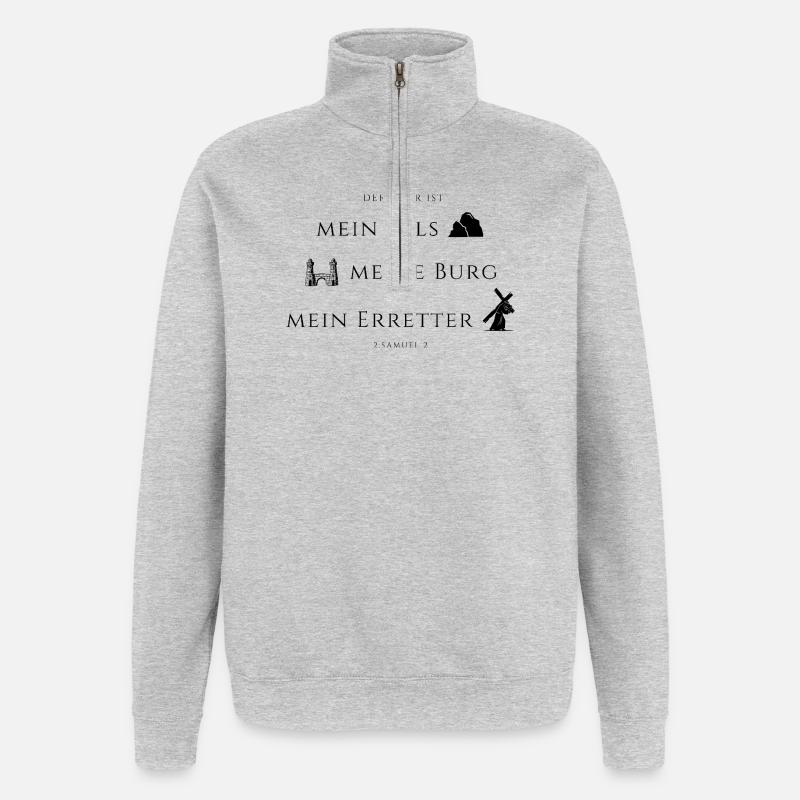 2 Samuel,22 Rock, Castle, Savior - Quarter-Zip Sweatshirt - heather grey