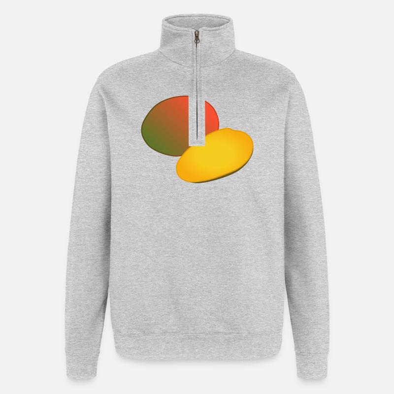 Tropical Mango Duo Gradient - Quarter-Zip Sweatshirt - heather grey