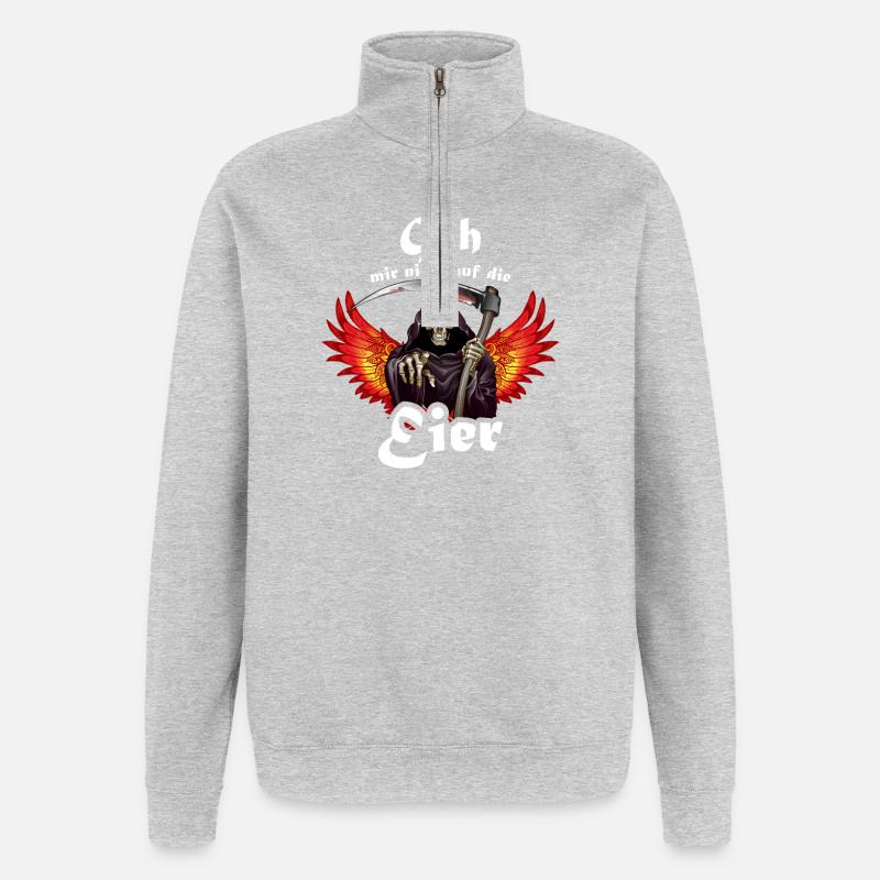 Wing Reaper with Scythe - Quarter-Zip Sweatshirt - heather grey