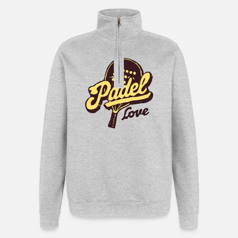 Paddle Love Rétro - Sweat à zip 1/4 - gris chiné