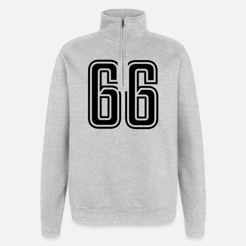 66 - Sweat à zip 1/4 - gris chiné