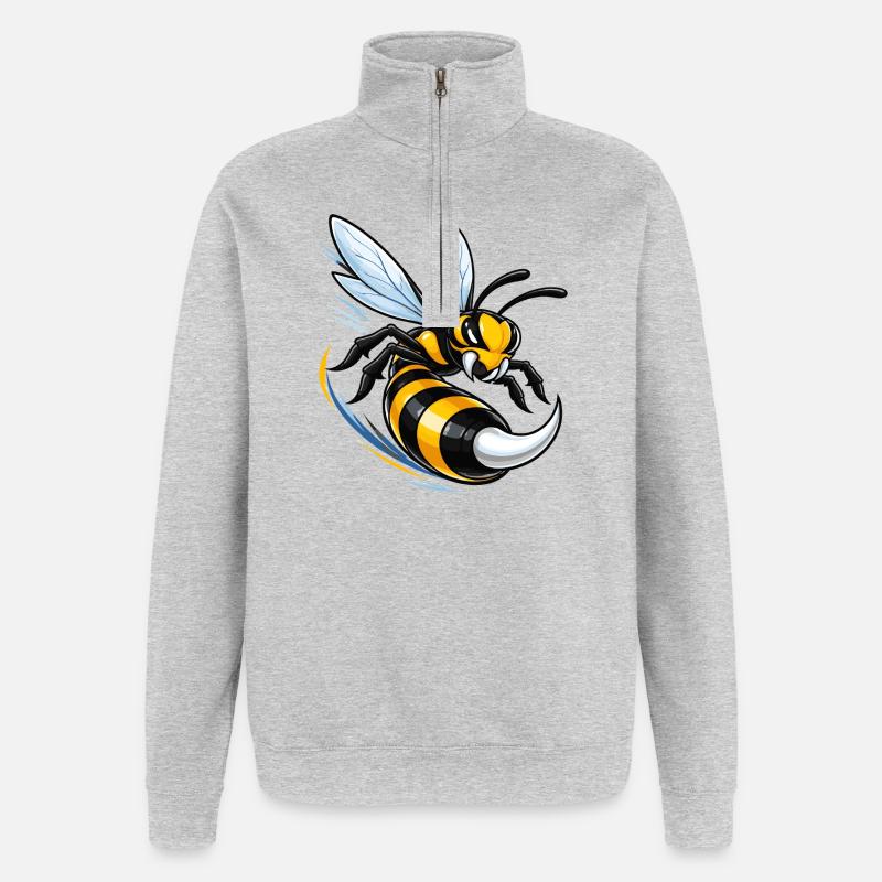 Dynamic wasp in flight - Quarter-Zip Sweatshirt - heather grey