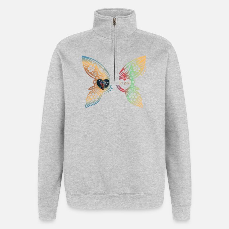 Feenbrille mit frecher Fee - Quarter-Zip-Sweatshirt - Grau meliert