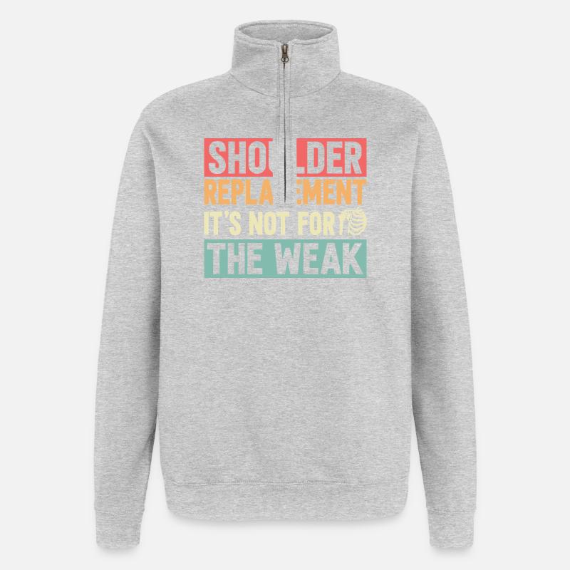Shoulder Replacement - Quarter-Zip Sweatshirt - heather grey