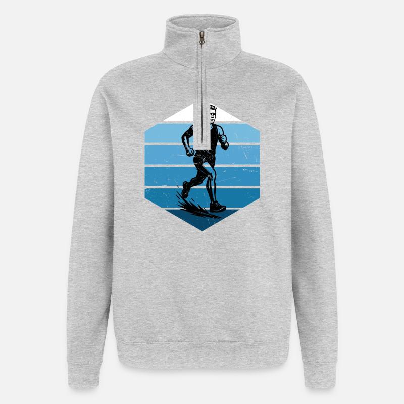 Ambiances de course pour les courses - Sweat à zip 1/4 - gris chiné