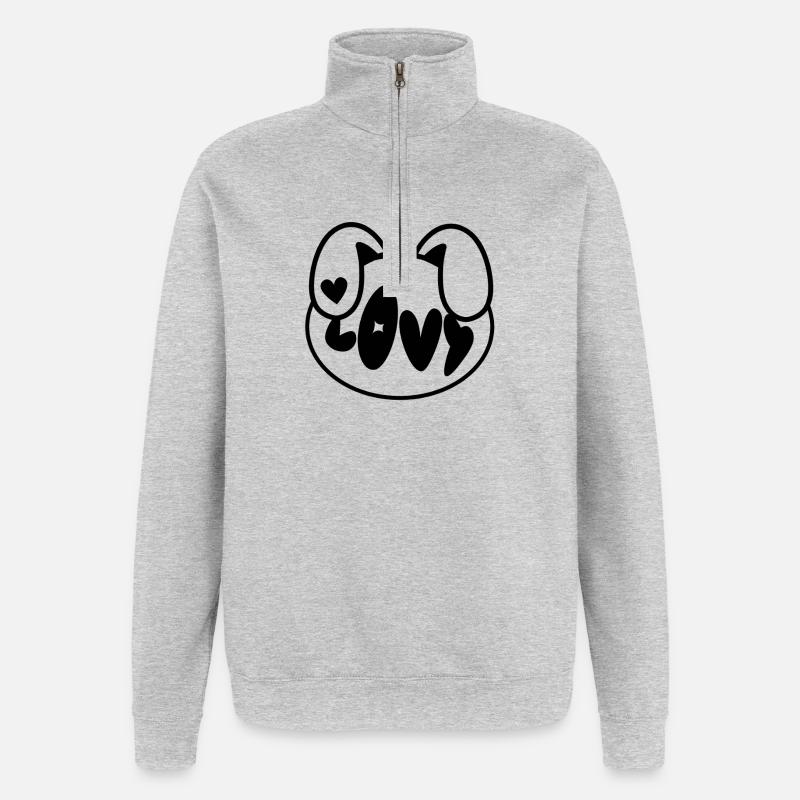 Plush: Lovy (Kopf) - Quarter-Zip-Sweatshirt - Grau meliert