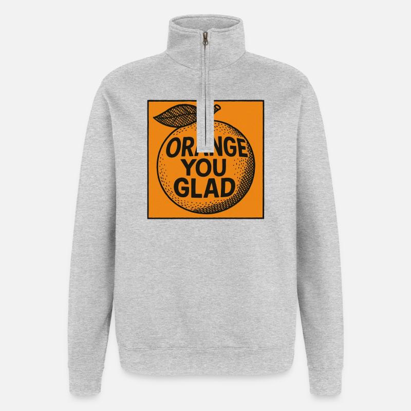 Orange You Glad Jun Tee - Sweat à zip 1/4 - gris chiné
