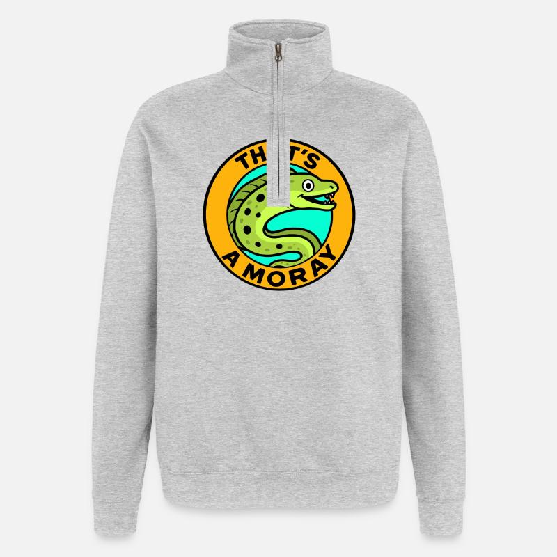 Das ist eine Muräne - Quarter-Zip-Sweatshirt - Grau meliert