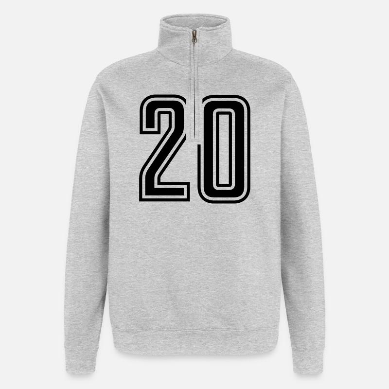 20 - Sweat à zip 1/4 - gris chiné