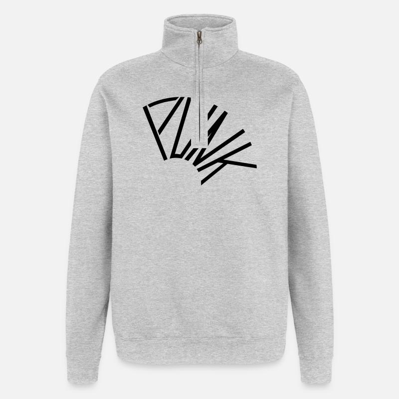 punk - Sweat à zip 1/4 - gris chiné