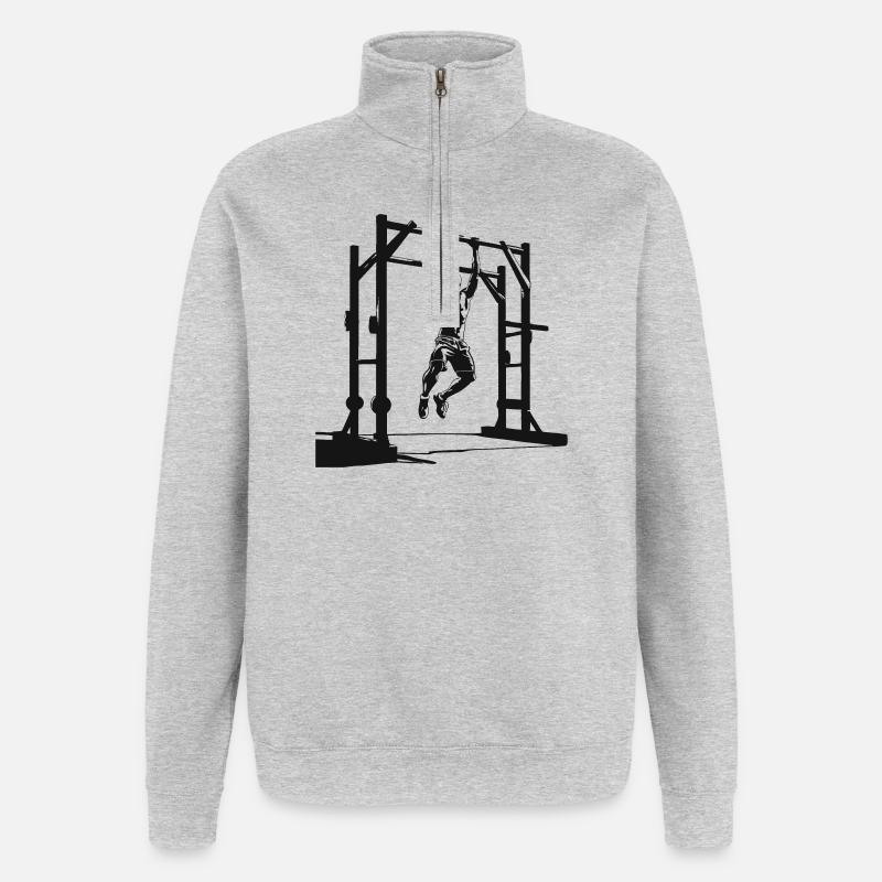 Pull-Up Silhouette - Quarter-Zip Sweatshirt - heather grey