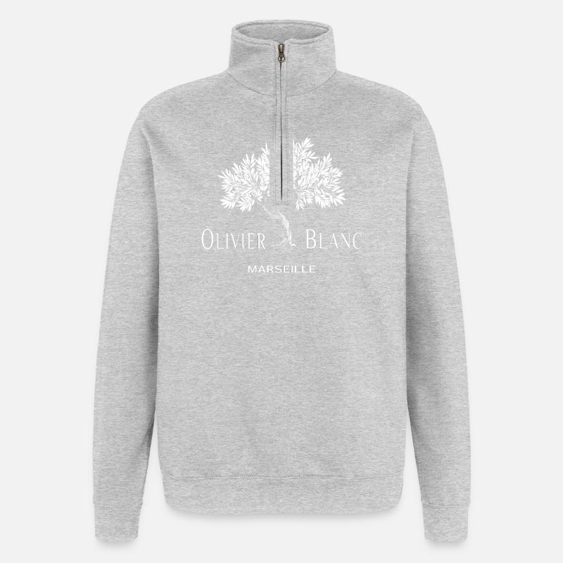 Olivier_Blanc_Marseille élégance et raffinement  - Sweat à zip 1/4 - gris chiné