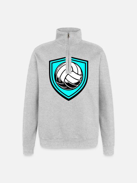 Volleyball Ball Coat of Arms - Quarter-Zip Sweatshirt - heather grey