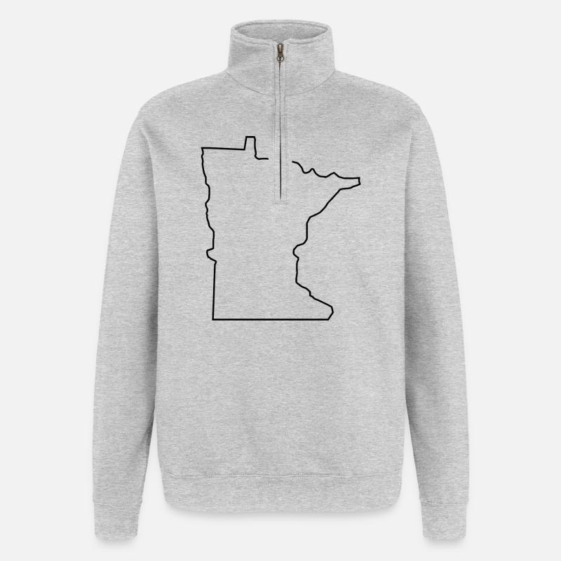Minnesota map - Quarter-Zip Sweatshirt - heather grey