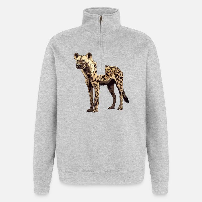 Hyäne - Quarter-Zip-Sweatshirt - Grau meliert