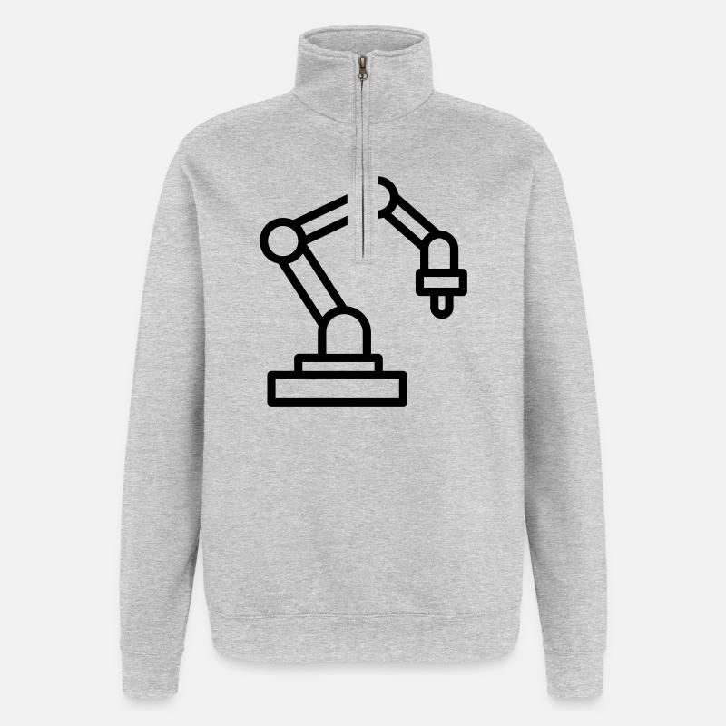 bras robotique - Sweat à zip 1/4 - gris chiné