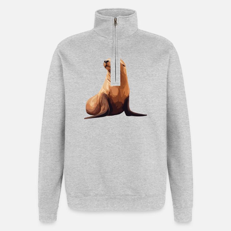 Seelöwen Seelöwe - Quarter-Zip-Sweatshirt - Grau meliert