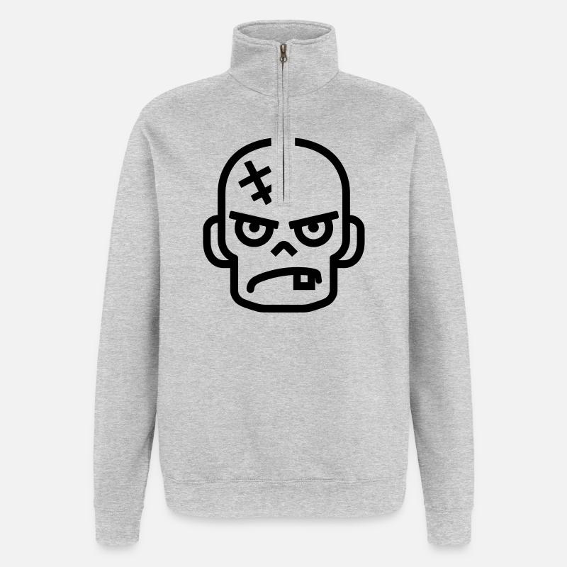 Zombie - Quarter-Zip-Sweatshirt - Grau meliert