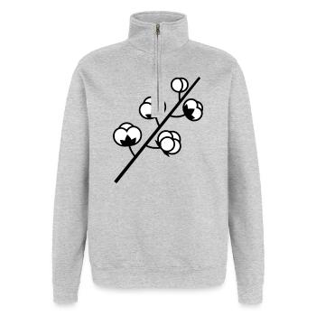 Baumwolle Zweig Pflanze - Quarter-Zip-Sweatshirt - Grau meliert - Vorne - AI Model Female 172 light (172cm) & AI Model Male 178 dark (178cm)
