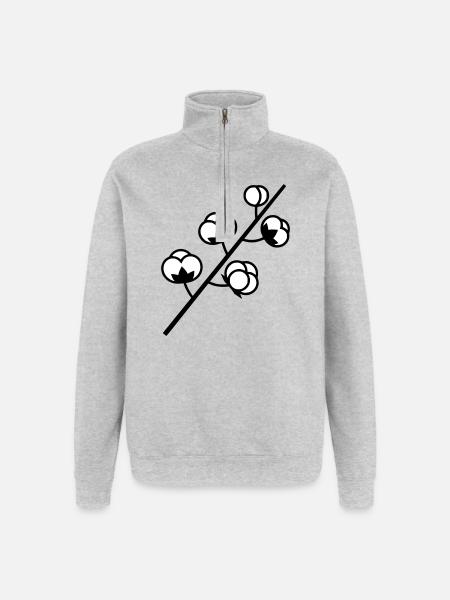 Cotton Branch Plant - Quarter-Zip Sweatshirt - heather grey