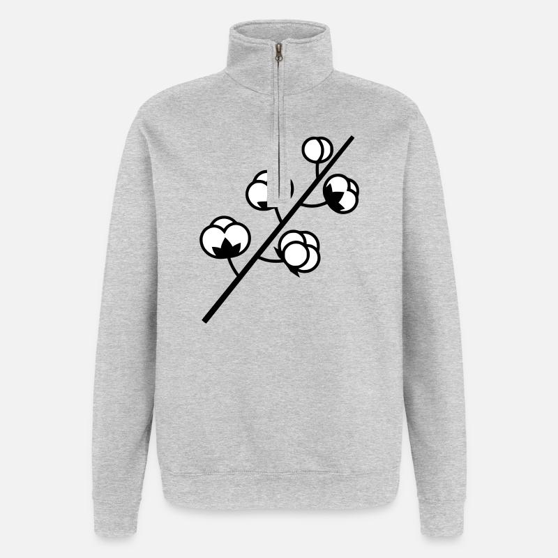 Usine de branche de coton - Sweat à zip 1/4 - gris chiné
