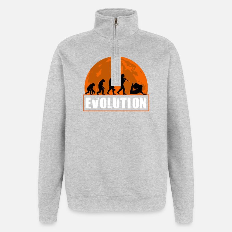 Yoga Evolution Silhouette Sunset Retro - Quarter-Zip Sweatshirt - heather grey