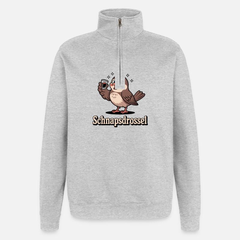 Schnapps Thrush Funny Drinking Saying - Quarter-Zip Sweatshirt - heather grey