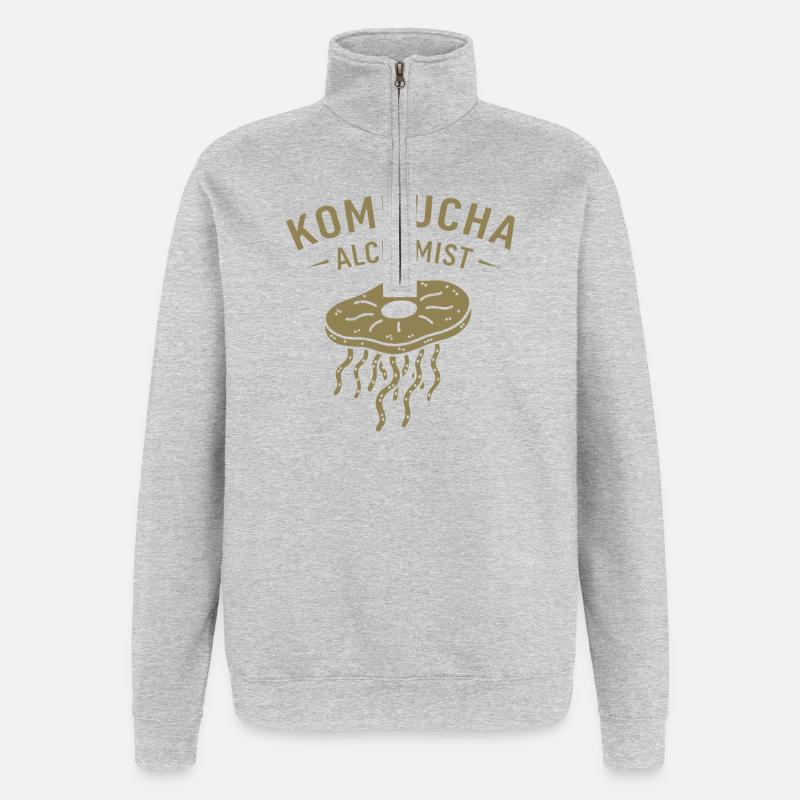 Minimalist Kombucha Alchemist Fermentation - Quarter-Zip Sweatshirt - heather grey