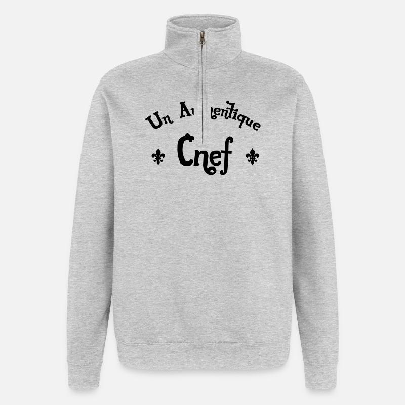 Authentic Chef - Quarter-Zip Sweatshirt - heather grey