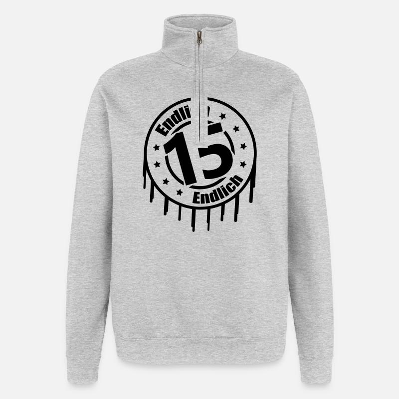 finally 15 - Quarter-Zip Sweatshirt - heather grey