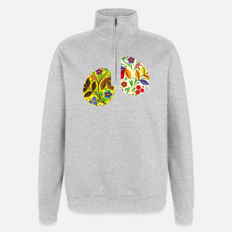 Easter eggs - Quarter-Zip Sweatshirt - heather grey