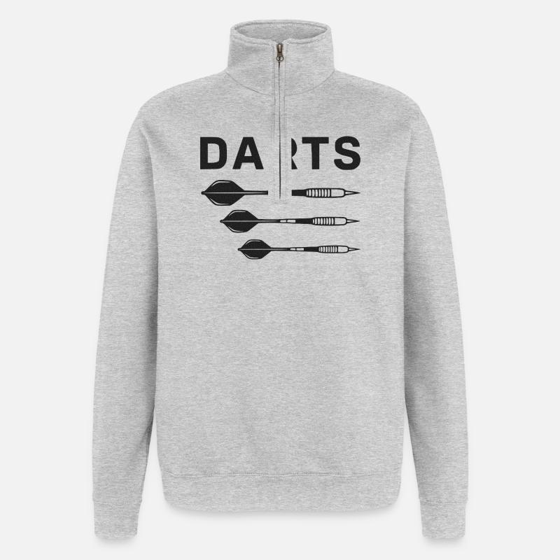 Silhouettes de fléchettes Trio de fléchettes - Sweat à zip 1/4 - gris chiné