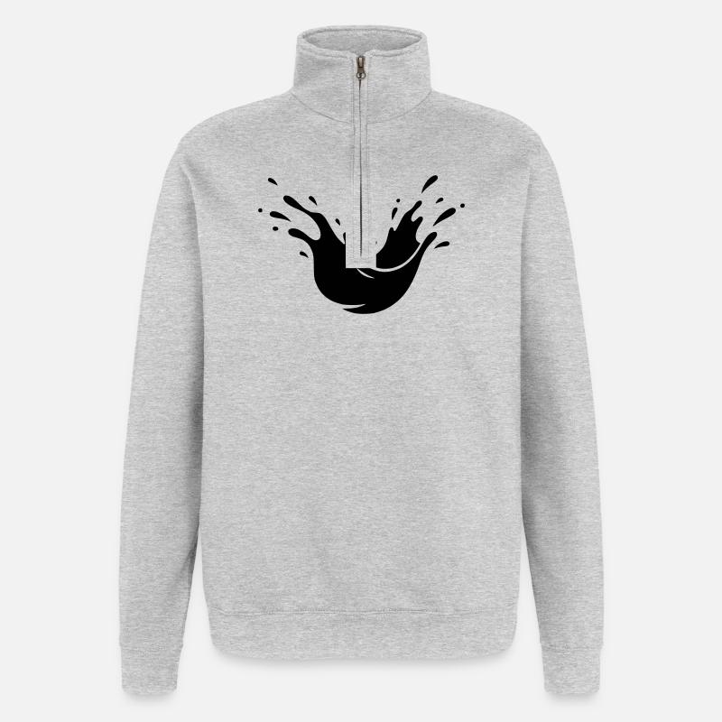 Schlamm Spritzer Dreck Splash - Quarter-Zip-Sweatshirt - Grau meliert