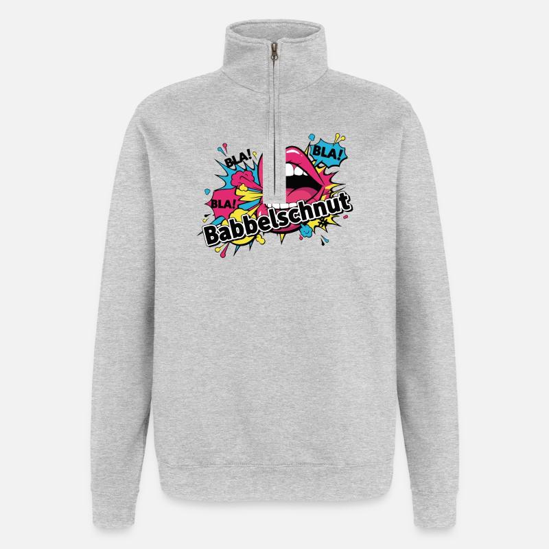 Babbelschnut - Baden proverb dialect - Quarter-Zip Sweatshirt - heather grey