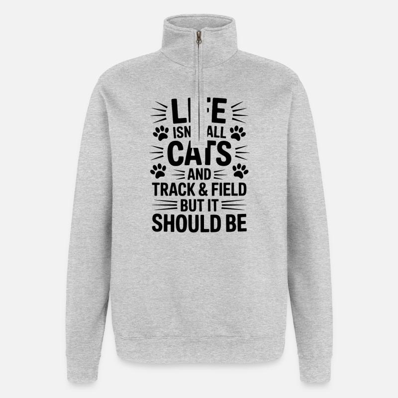Leichtathletik Sprüche Leichtathletik Geschenk - Quarter-Zip-Sweatshirt - Grau meliert