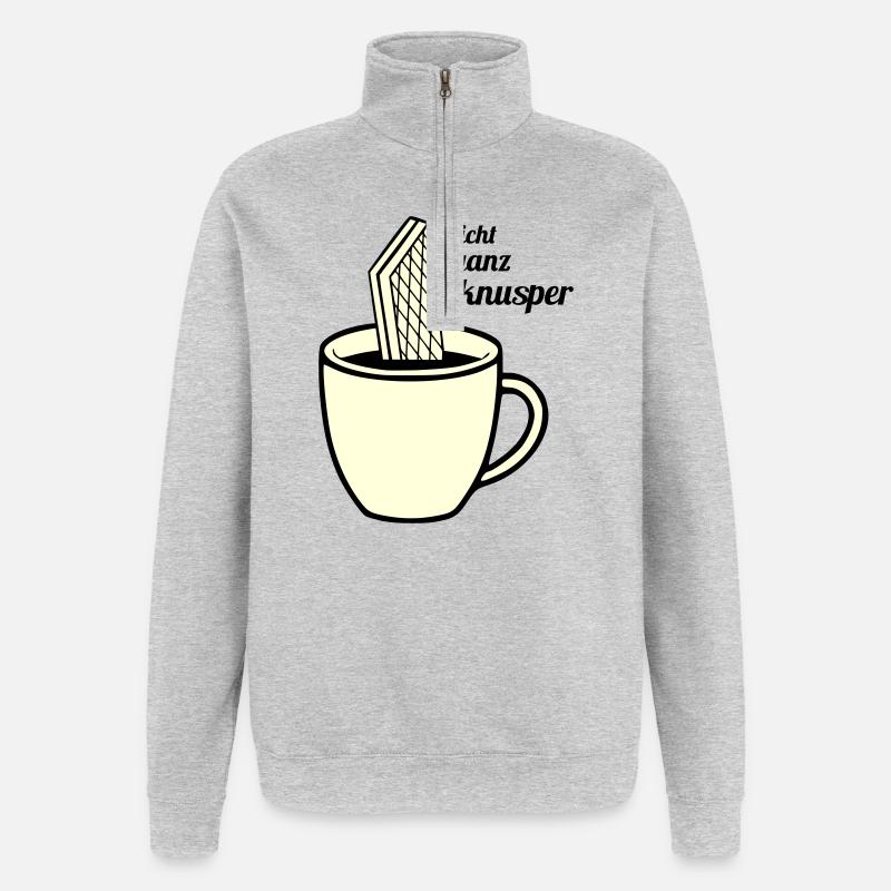 Pas tout à fait croquant - Sweat à zip 1/4 - gris chiné