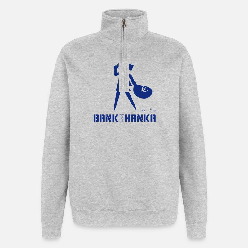 BANK A HANKA - blue - - Quarter-Zip-Sweatshirt - Grau meliert