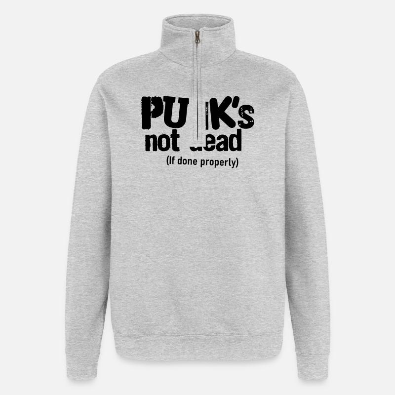 Punk if done properly - Quarter-Zip Sweatshirt - heather grey