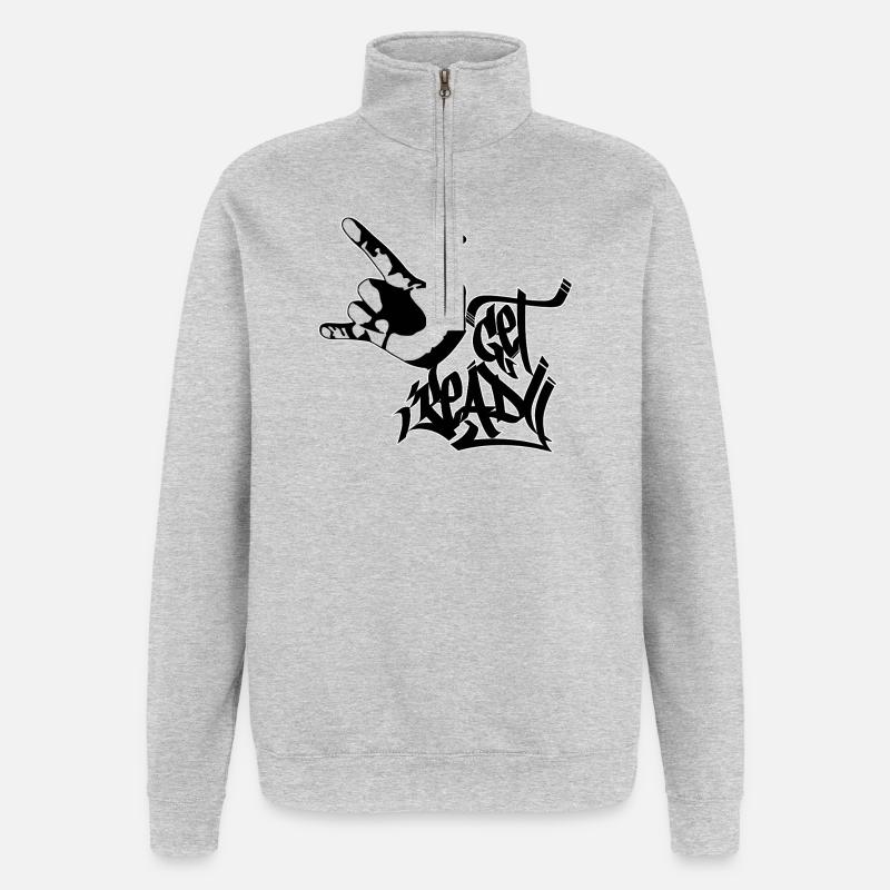 Mach dich bereit - Quarter-Zip-Sweatshirt - Grau meliert