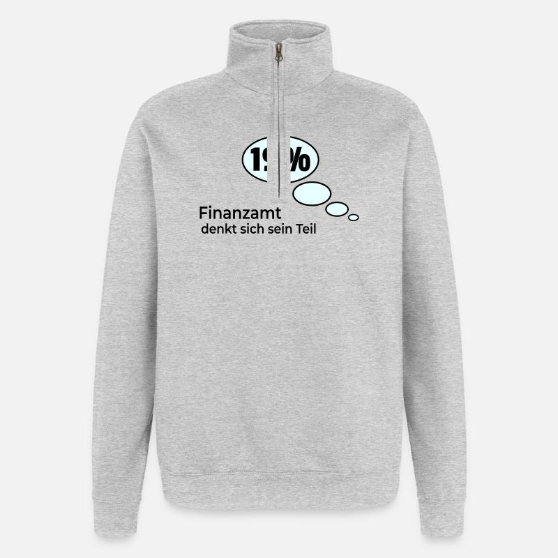 pense à sa part - Sweat à zip 1/4 - gris chiné